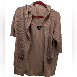 Express Open Front Knit Taupe Sweater Size XS